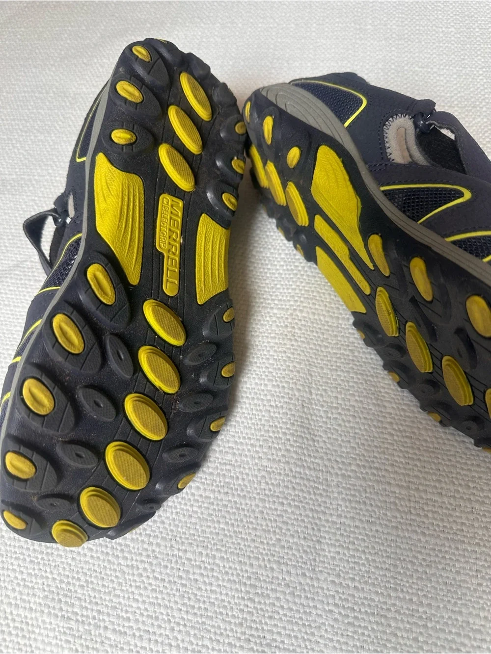 Merrell Kids' Charcoal and Yellow Hook-and-Loop Adventure Sandals